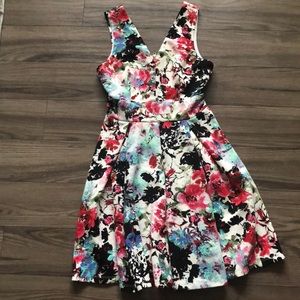 Medium floral fit and flare dress